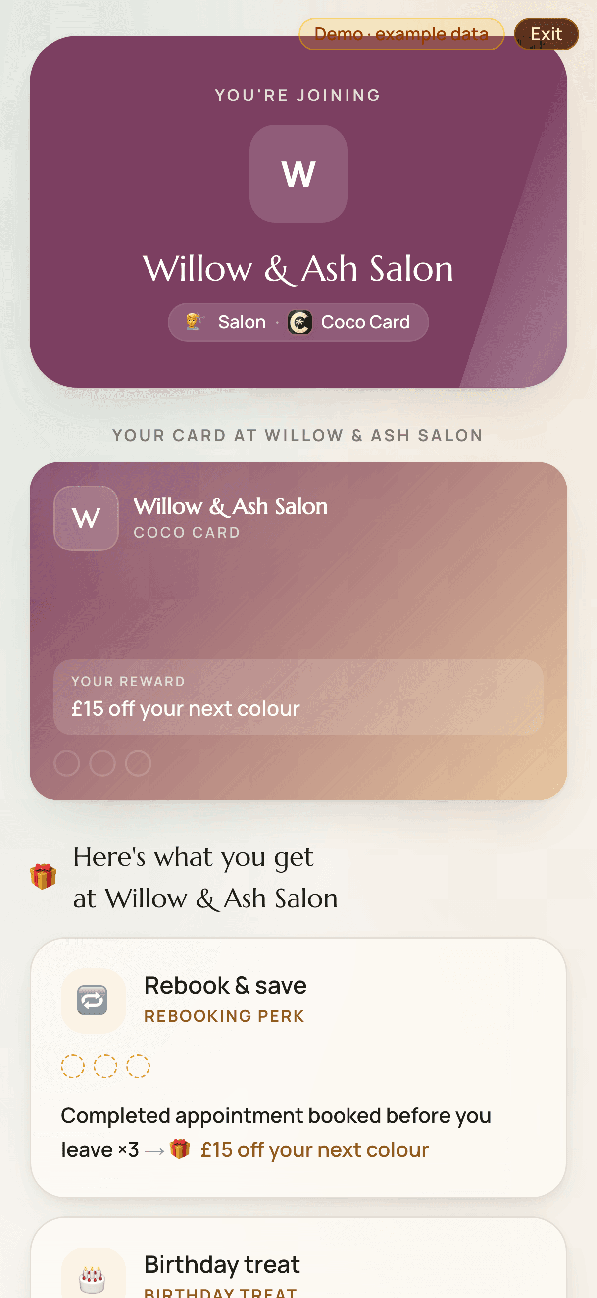 The public join page a customer lands on after scanning a shop's Join QR