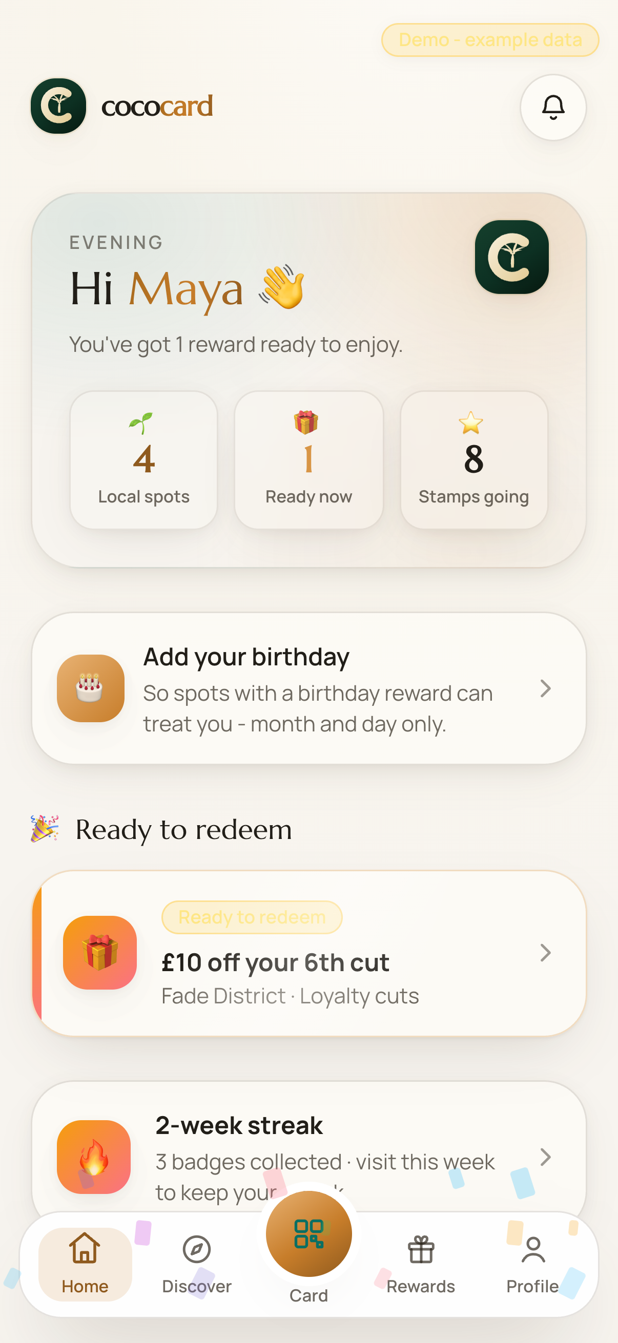 Coco Card web — Home